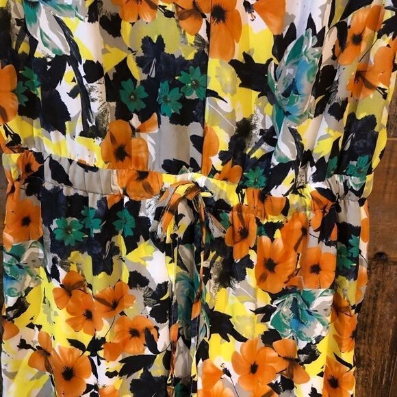 Eight Sixty Sz M Vibrant Orange Cottagecore Cinched Waist Casual Dress - Picture 4 of 7